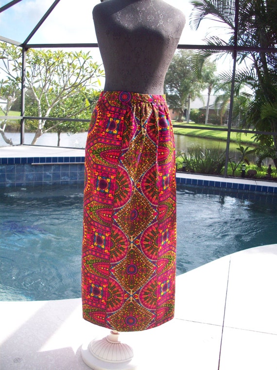 Vintage Flower Power Pretty Bright Long Skirt - image 1