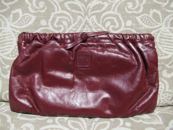 Vintage Burgundy Leather Purse By Anne Klein - image 2