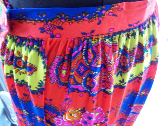 Colorful Flower and Paisley Print Skirt - image 6