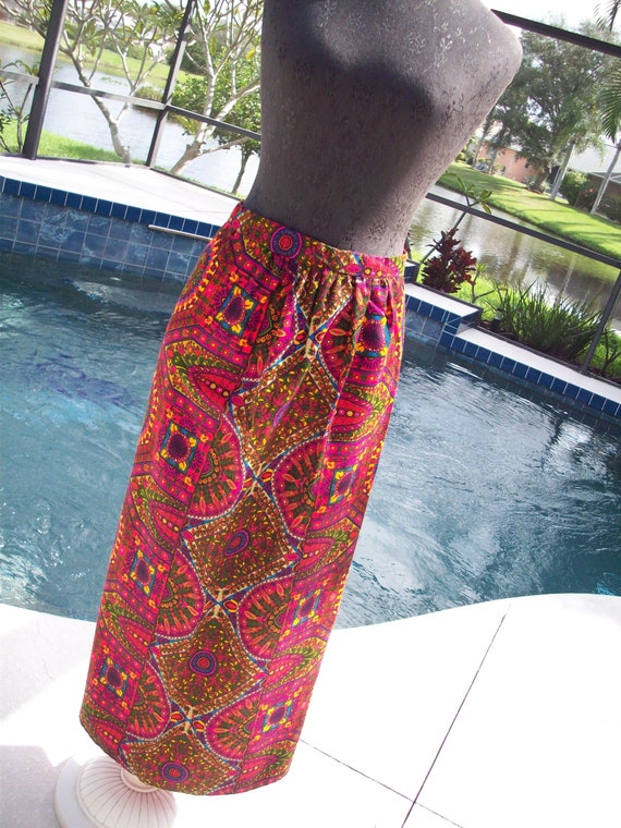 Vintage Flower Power Pretty Bright Long Skirt - image 2