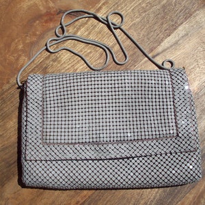 Vintage Taupe Color Metal Mesh Handbag/Clutch image 6