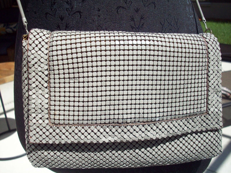 Vintage Taupe Color Metal Mesh Handbag/Clutch image 1