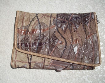 Leather and Snake Skin Cutch by 7 Seven Handbags by Dimitri
