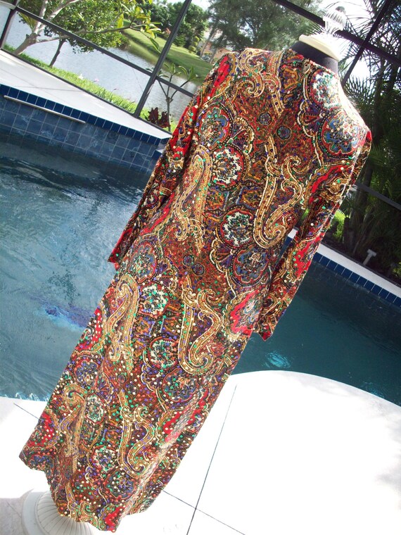 Vintage Long Paisley and Sequin Dress, Romantica … - image 9