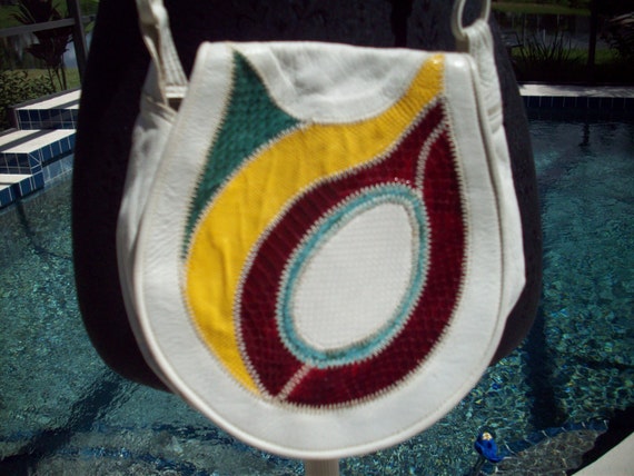 Five Color Snake Skin and Leather Hobo Bag by Vas… - image 1
