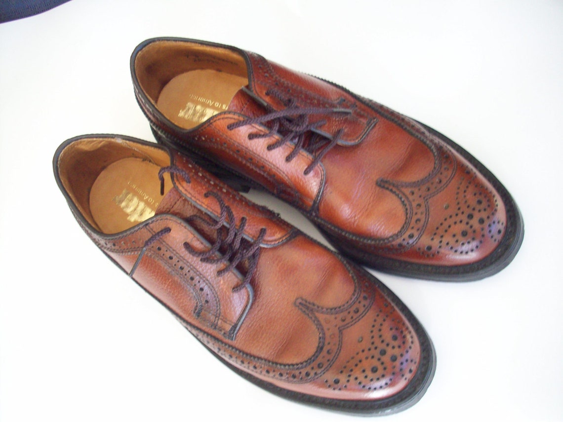 Mens Brown Leather Wingtip Shoes Dexter Shoemakers to - Etsy