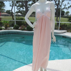 Vintage Pretty in Pink Spaghetti Strap Night Gown Lingerie By Christian Dior