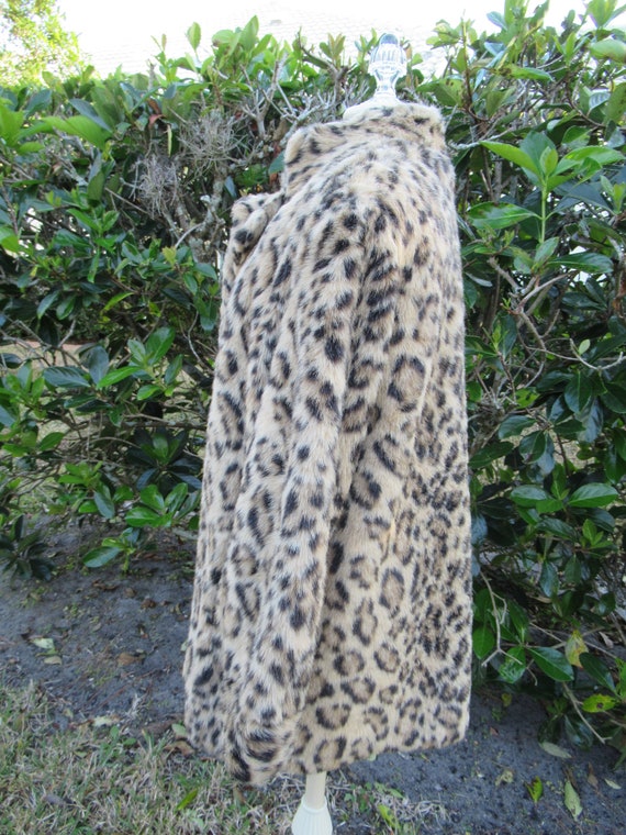 Vintage Leopard / Ocelot Fabulous Faux Fur Coat b… - image 8