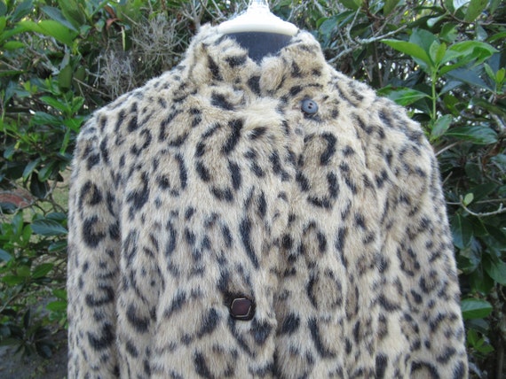 Vintage Leopard / Ocelot Fabulous Faux Fur Coat b… - image 4