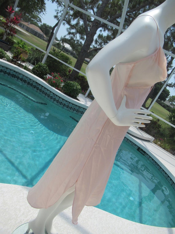 Vintage Pink Spaghetti Strap Night Gown Lingerie … - image 5