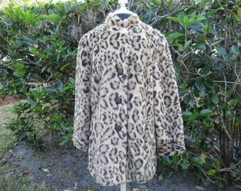 Vintage Leopard / Ocelot Fabulous Faux Fur Coat by Russel Taylor