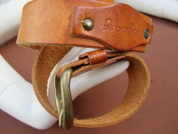 Genuine Leather Tan/Brown Belt by Benetton - image 1