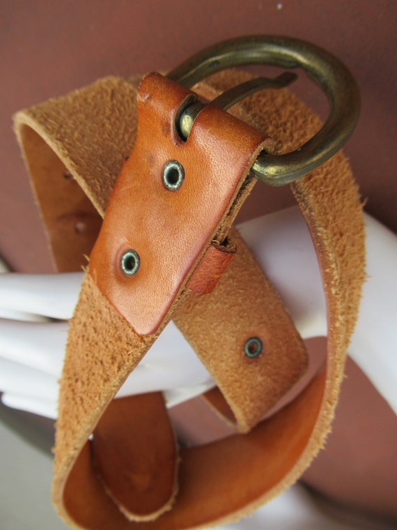 Genuine Leather Tan/Brown Belt by Benetton - image 6