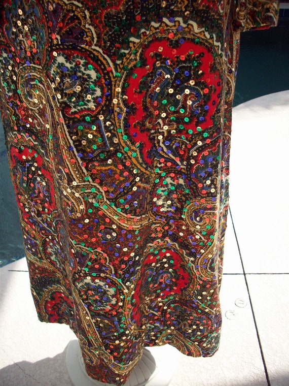 Vintage Long Paisley and Sequin Dress, Romantica … - image 5