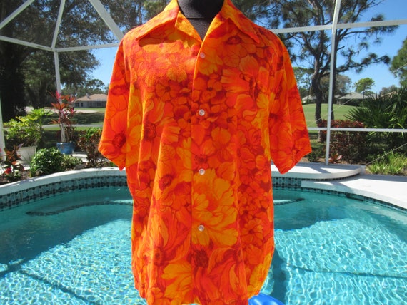 Vintage Hawaiian Shirt, Outrigger Shop for Men - image 2