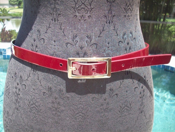 Patent Leather Deep Red/burgundy Belt 