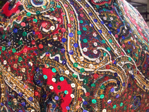 Vintage Long Paisley and Sequin Dress, Romantica … - image 6