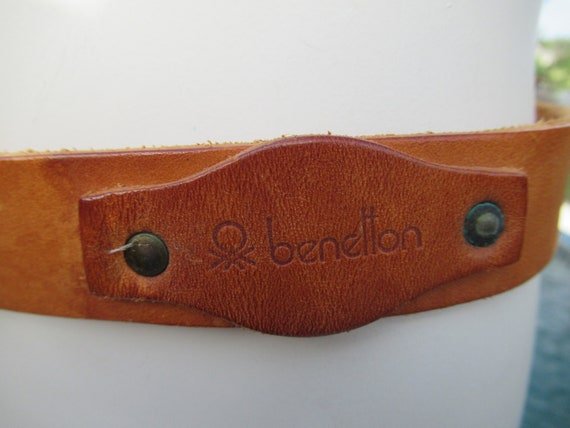 Genuine Leather Tan/Brown Belt by Benetton - image 2