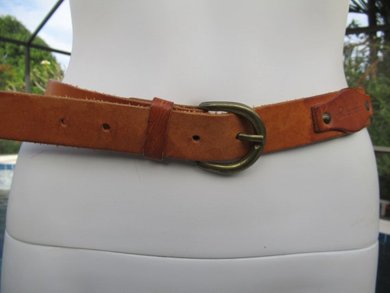 Genuine Leather Tan/Brown Belt by Benetton - image 3