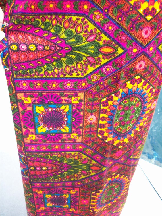 Vintage Flower Power Pretty Bright Long Skirt - image 5