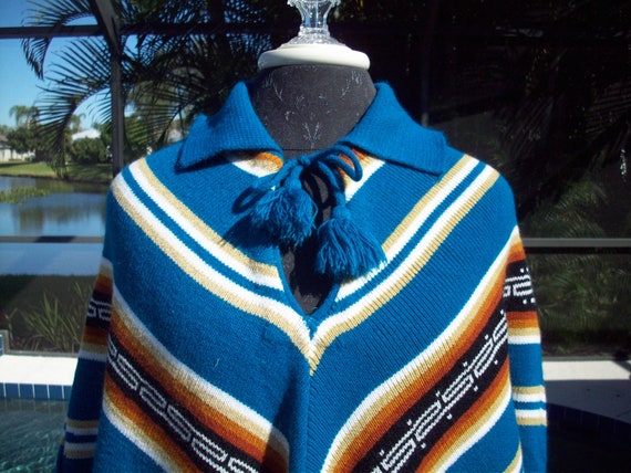 Aztec Bohemian Poncho/Cape - image 3