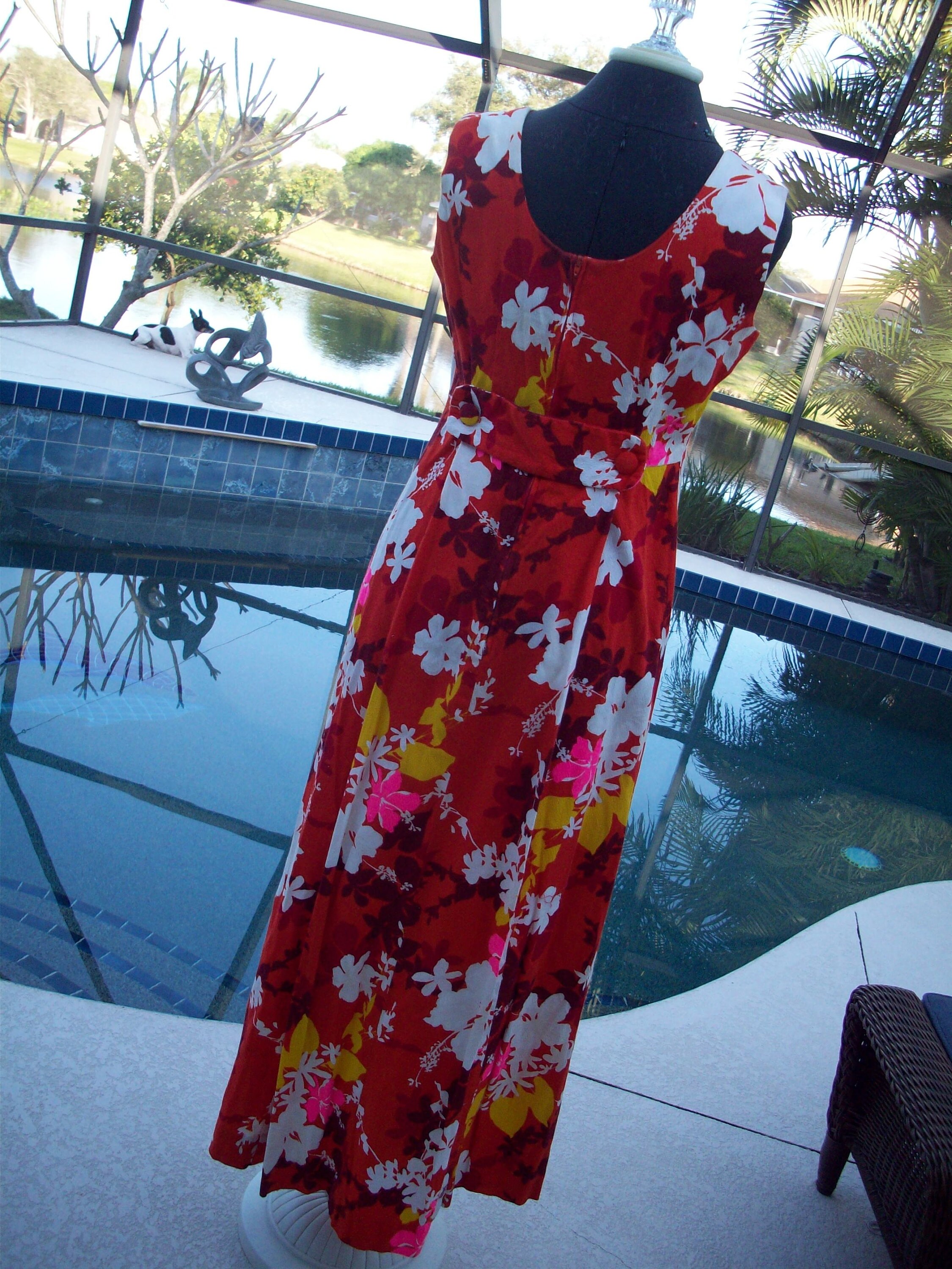 Vintage Hawaiian Maxi Dress by Hukilau Fashions, Honolulu - Etsy