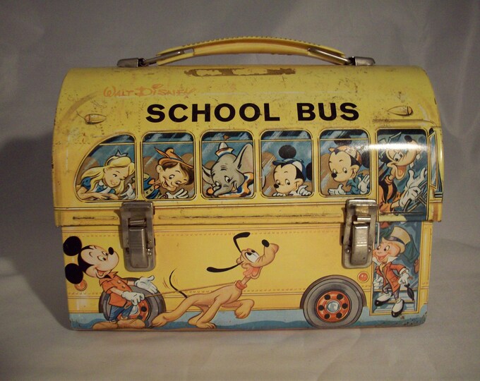 Vintage Walt Disney School Bus Lunch Box - Etsy