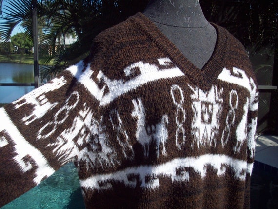 Hand Knit Alpaca Llama Sweater