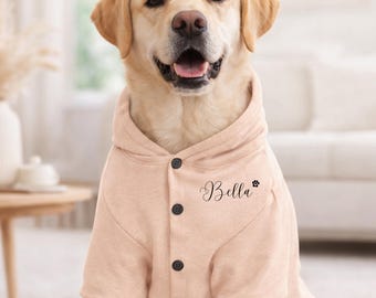 Personalisierter Hunde Hoodie mit Namen & Pfote, Benutzerdefinierter Haustier Hoodie, Hundekleidung mit Namen, niedliches Welpen-Sweatshirt, Geschenk für Hundeliebhaber