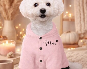 Personalisierter Hunde Hoodie mit Namen, personalisierter Haustier Hoodie mit Pfotenabdruck, süßes Hunde-Sweatshirt, Welpen-Kleidung, einzigartiges Geschenk für Hundeliebhaber
