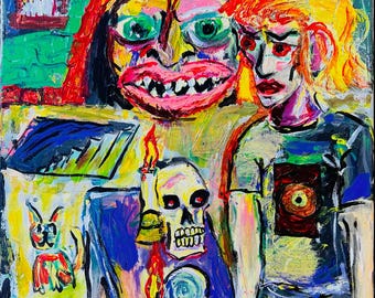 Trabajando bajo el engaño - Una pintura acrílica de TJ Kirk