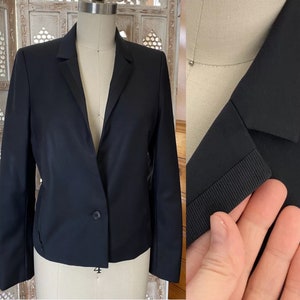 ANNE VALERIE HASH Pour Cartier black Wool Ribbon Trim Jacket Blazer Sz 4 34