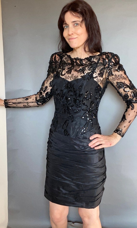 MIGNON Couture Sz S sequin lace Party Cocktail Wi… - image 10