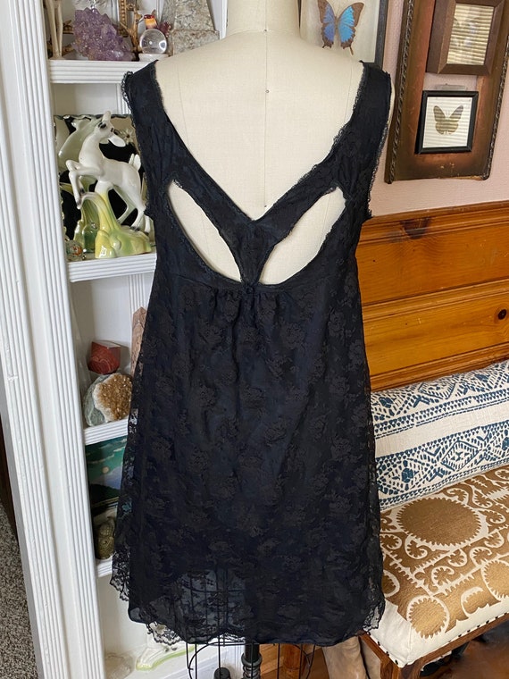 VTG Glydon's Hollywood black Negligee Lace Sz M L… - image 4