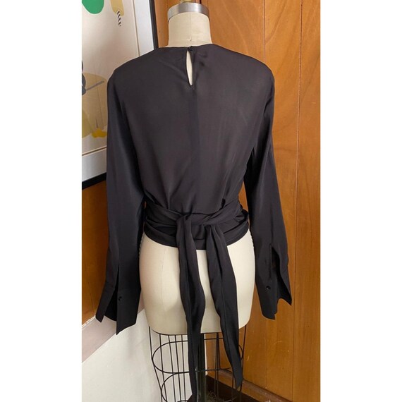Scanlan & Theodore front split hem wrap Blouse To… - image 2