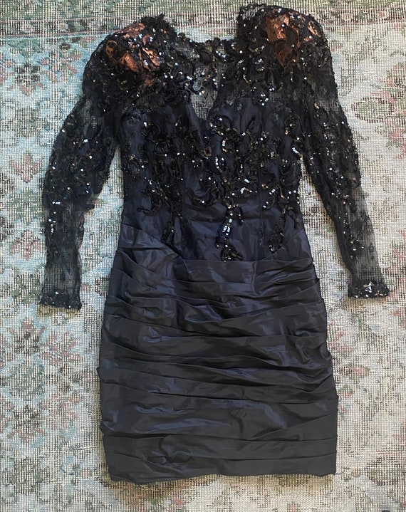 MIGNON Couture Sz S sequin lace Party Cocktail Wi… - image 9