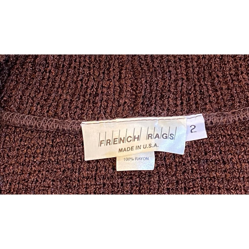 BRENDA FRENCH French Rags Heavy Weight Brown Cardigan Jacket Sz 2 M ...