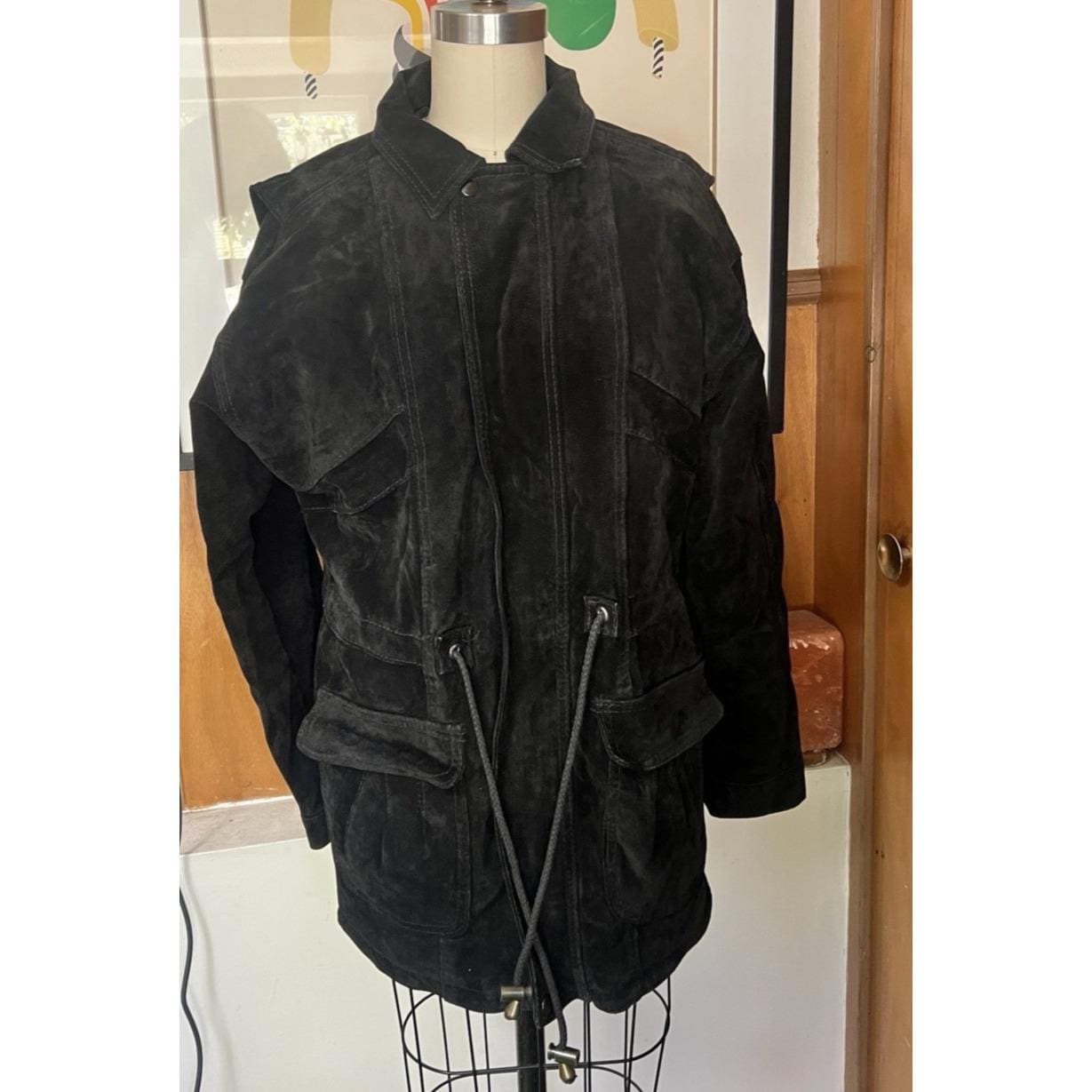 The AUSTRALIAN Collection Grejina Black Suede Cargo Leather Jacket