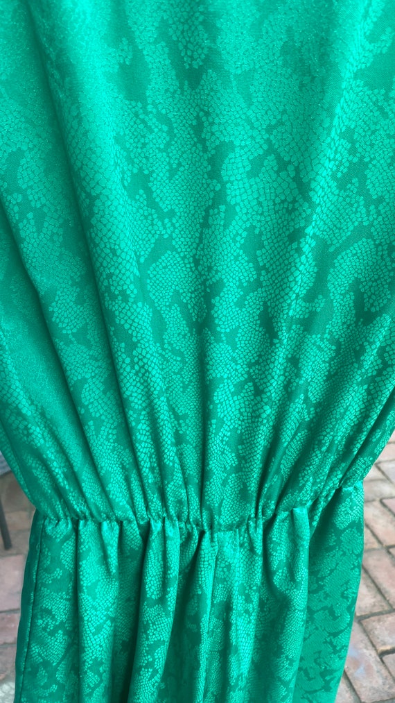VTG 70's 80's Snakeskin pattern green Fit Flare  … - image 10