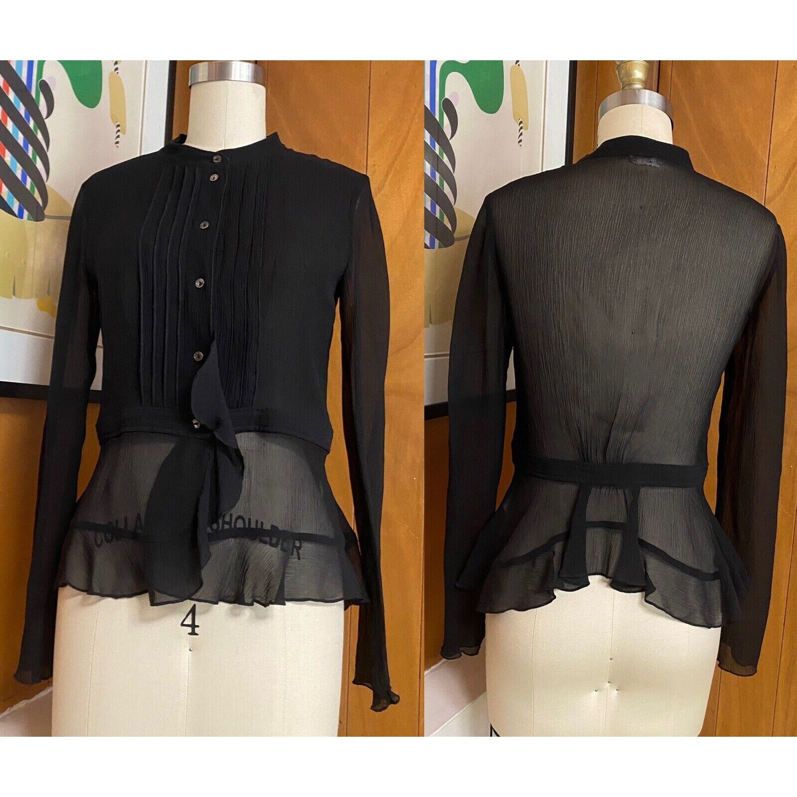 Sheer Peplum Blouse - Etsy