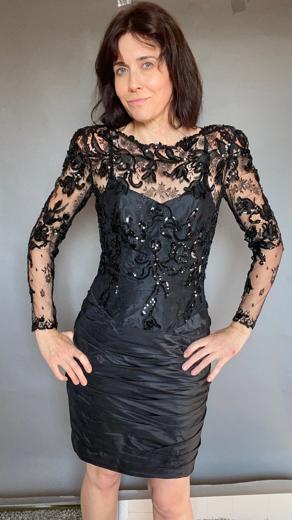 MIGNON Couture Sz S sequin lace Party Cocktail Wi… - image 4