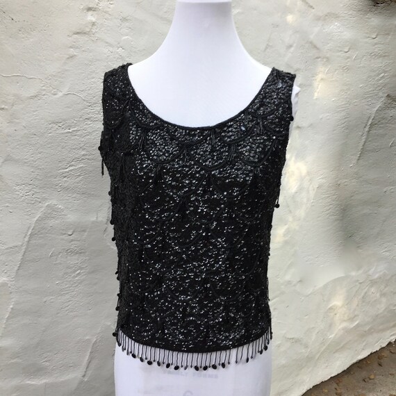 VTG Sequin Tank Top Sz M L beaded paillettes embellishment | Etsy