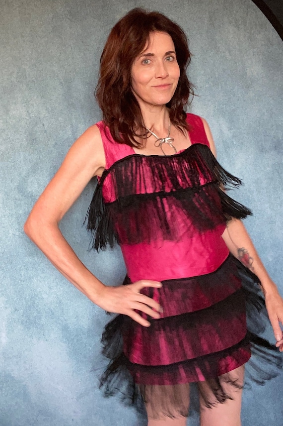 hot pink flapper dress Flapper Fringe Damsel 3 Piece Costume Set - Pink