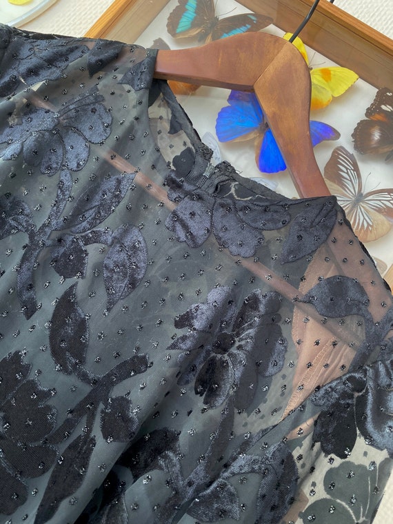 MIGNON Couture Velvet 4 burn out Side Bow Party C… - image 9