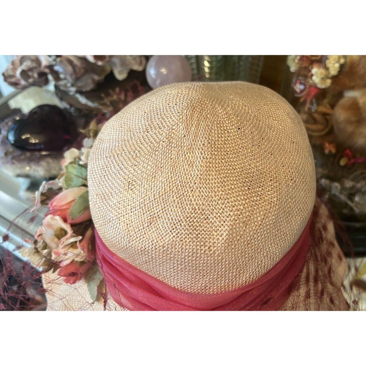 Grevi Straw Sun Hat with Striped Crown and Floral Embellishments Grevi – Big Bag main image 2
