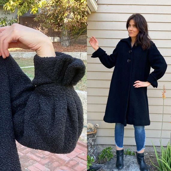 Vtg 40's Wool Forstmann Westlure Coat Puff sleeves