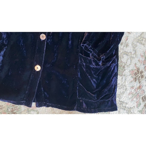 CACHACA Velvet Jacket Sz M long layer top blue na… - image 7