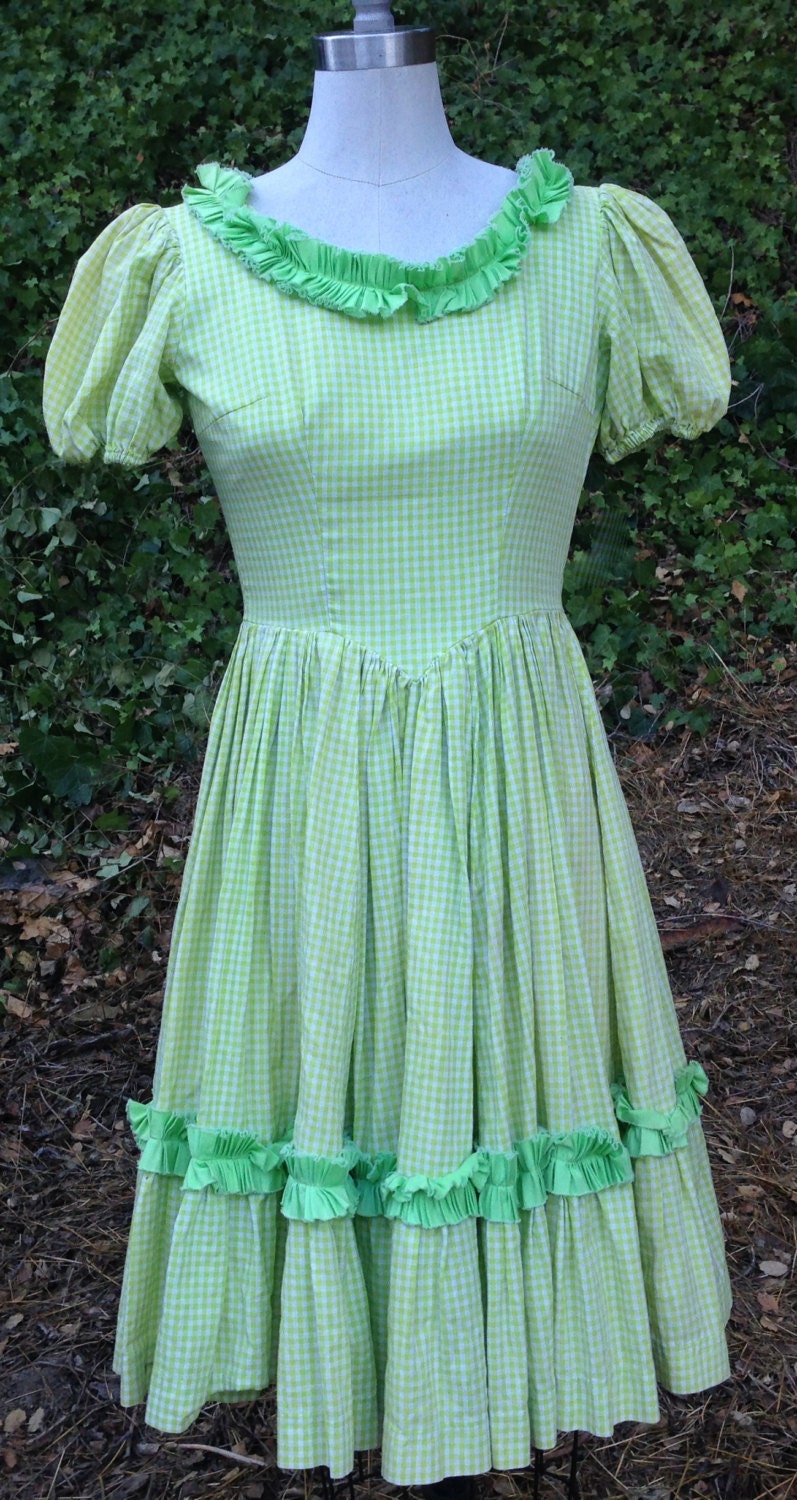 50s Gingham Circle Skirt Dress Swing Dance XS S 0 2 Prairie - Etsy