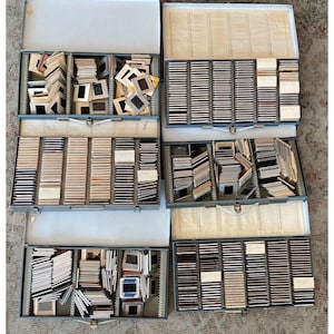 VTG Lot 1k+ 35mm Metal Glass & Cardboard Mount 60s photo Slides Cases Brumberger