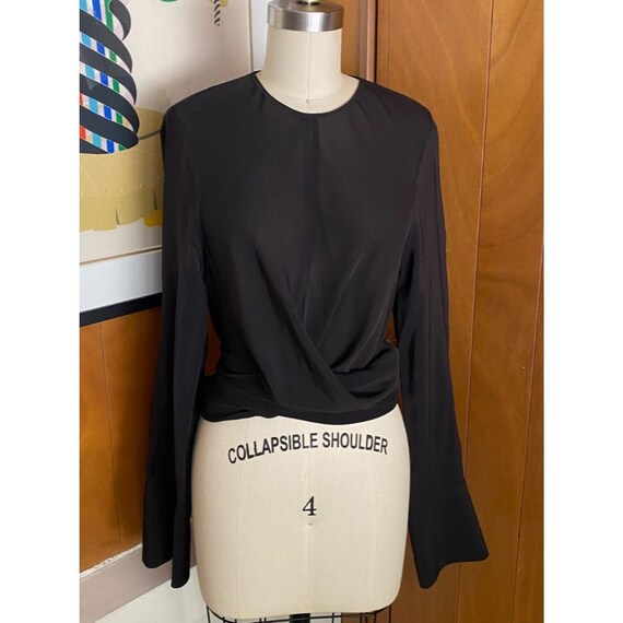 Scanlan & Theodore front split hem wrap Blouse To… - image 3